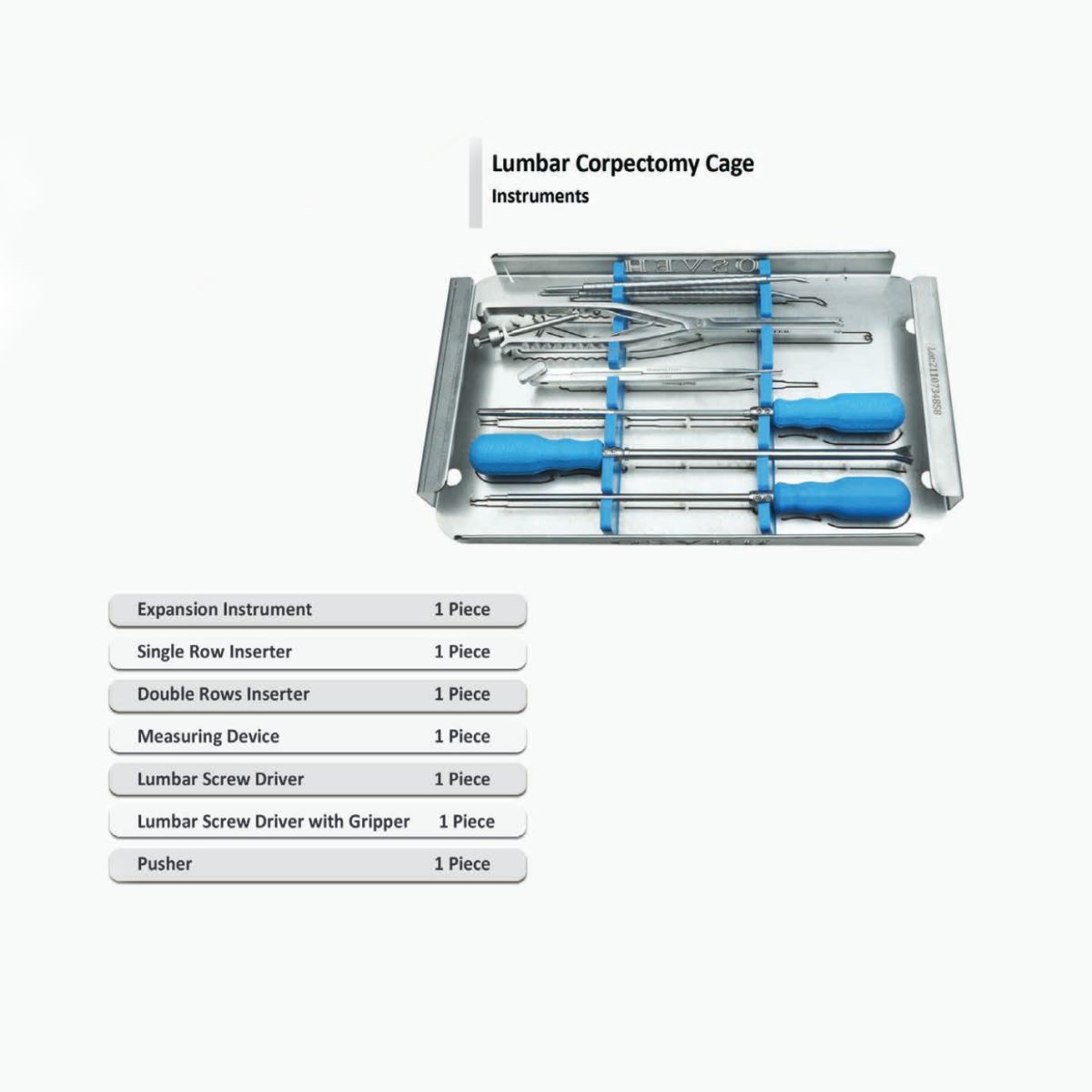 Lumbar Corpectomy Cage Instruments Set